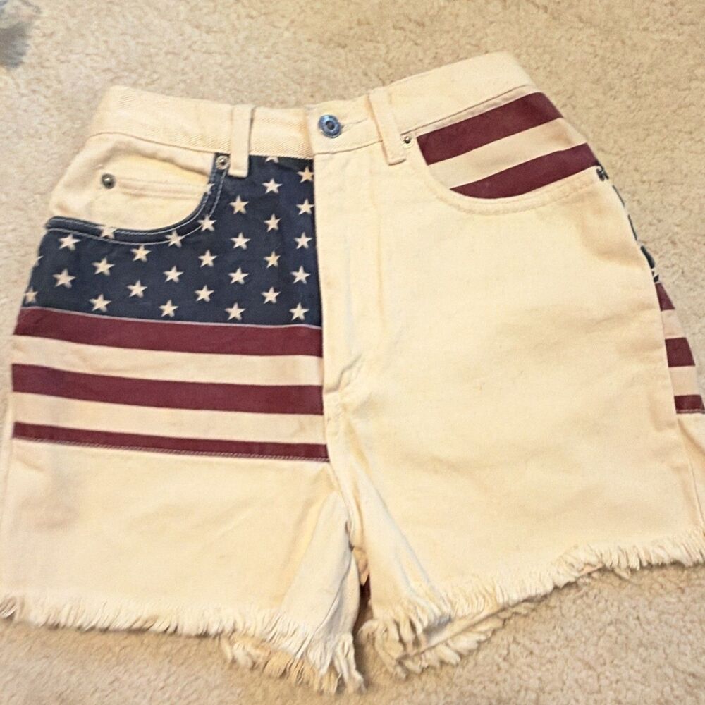Limited Jeans American Stars Denim Shorts Fringe Hem 5-Pocket high waist  1990s